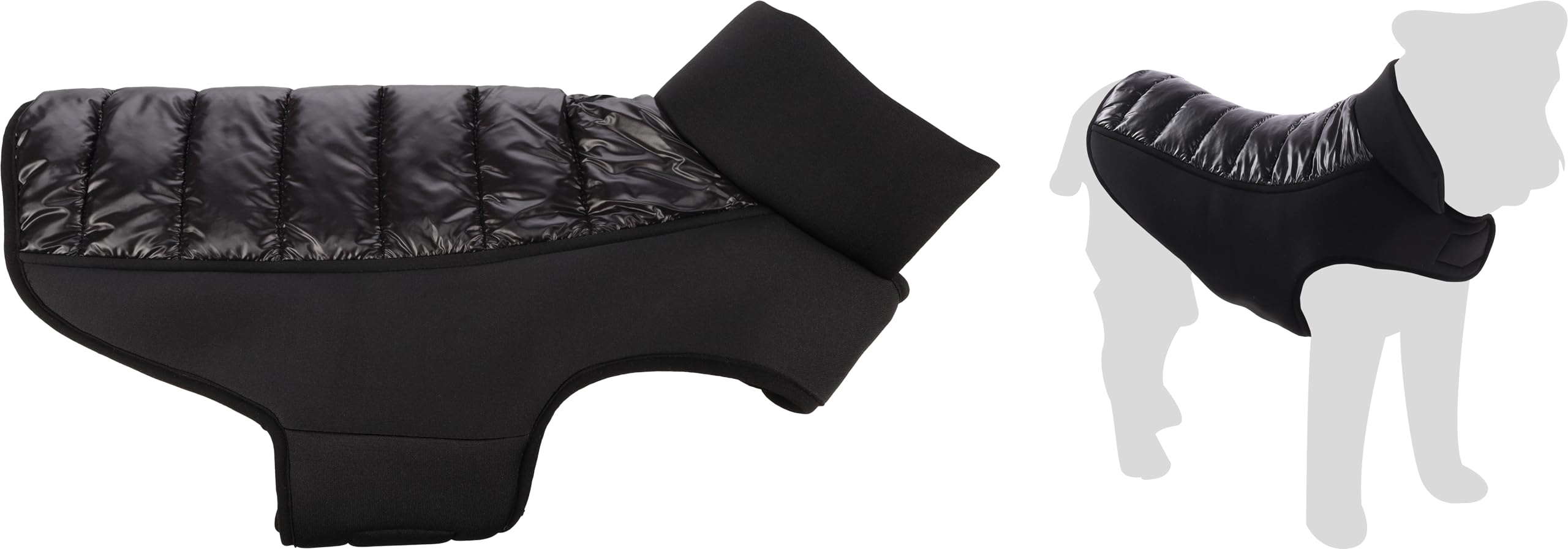 Flamingo Perro Abrigo Jakaro Negro - Tamaño 55cm (A: 55 cm, B: 40-48 cm, C: 68-74 cm) - Ideal para Border Collie, Cocker Spaniel, Labrador, Vizsla y Beagle