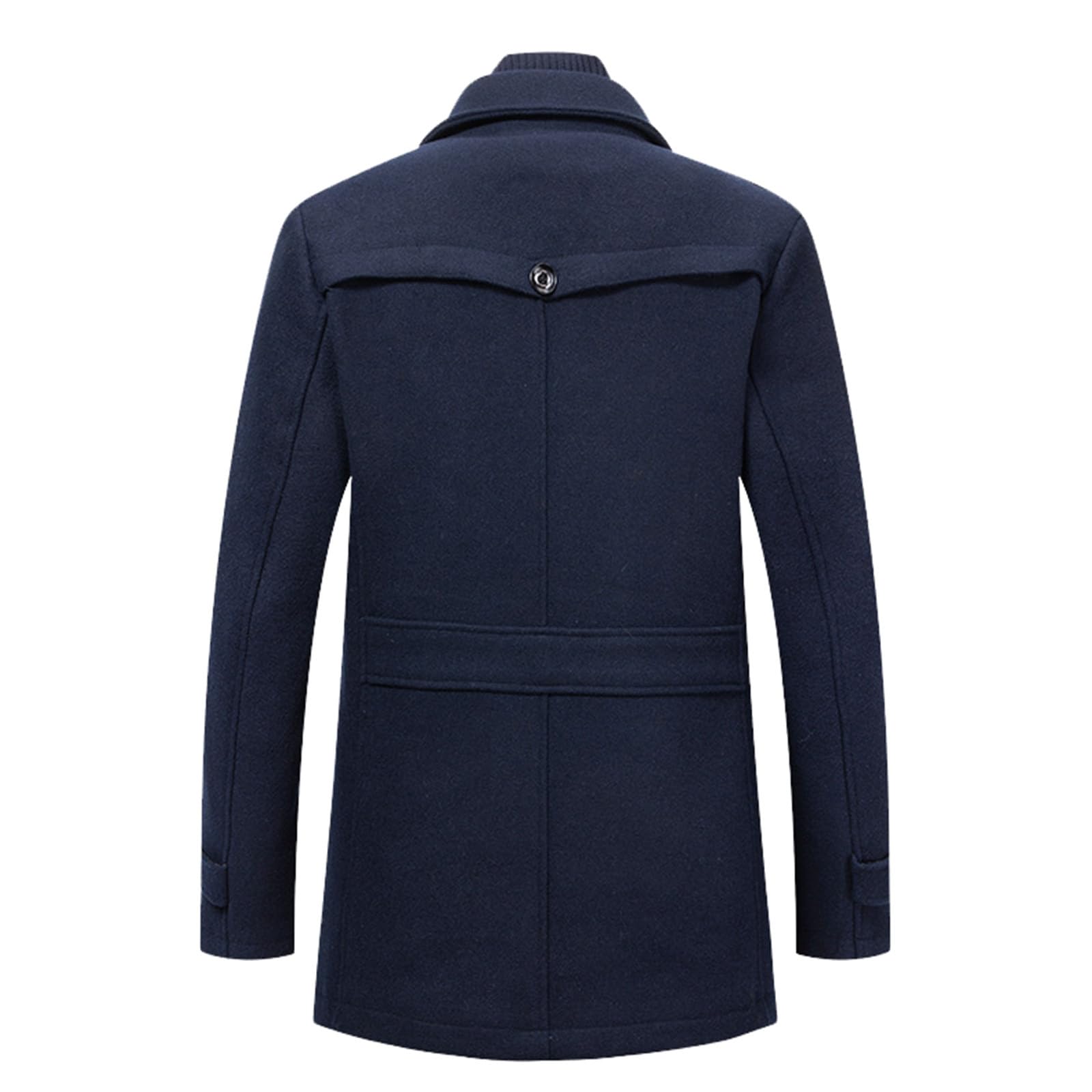 Herren Wintermantel Wolle Mantel Herren Winter Herrenmantel Kurz Warm Winterjacke Ohne Kapuze Kurzmantel Regular Fit Wollmantel mit Taschen Reverskragen Trenchcoat Jacken Casual Jacke,S-6XL