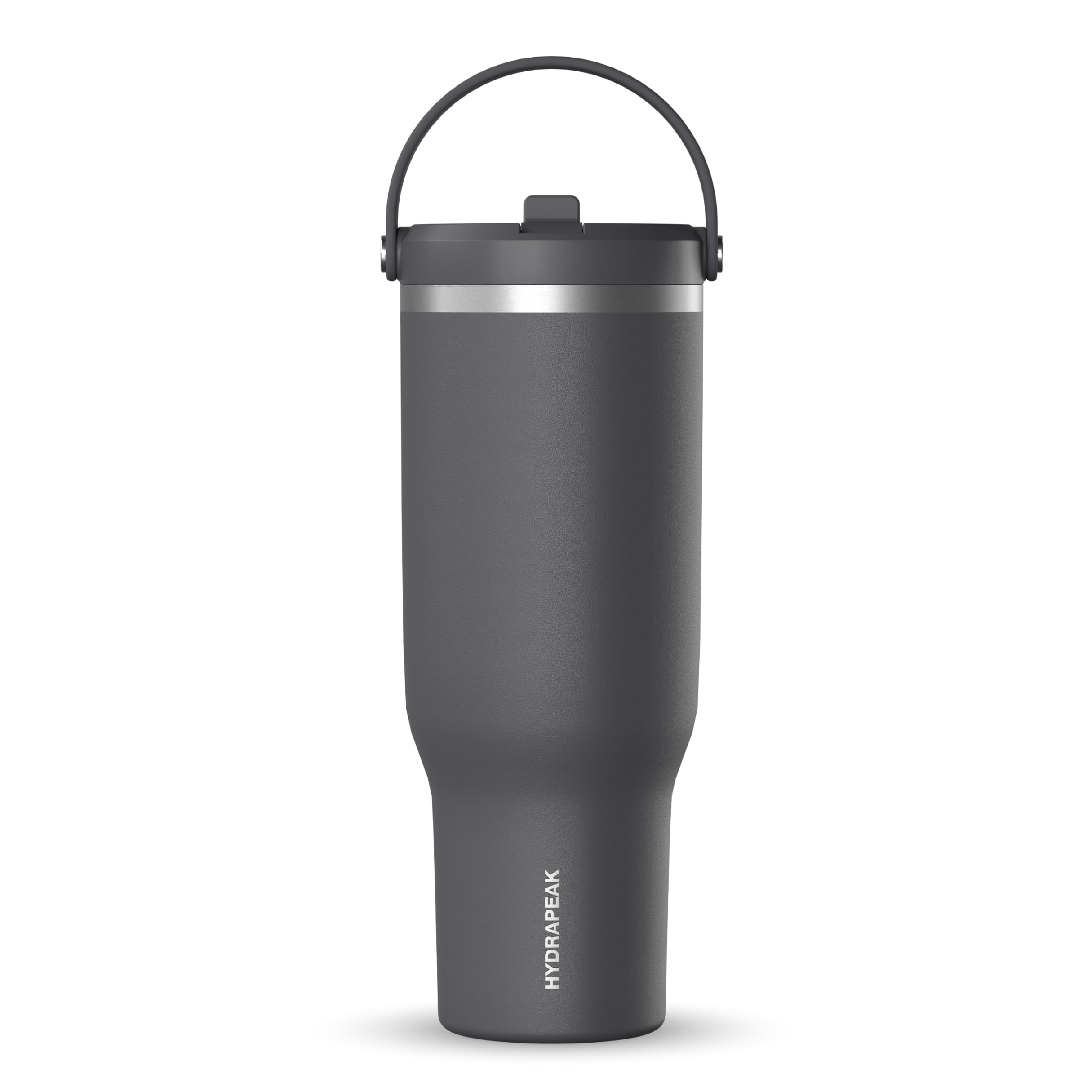 Hydrapeak Nomad 40 oz Tumbler with Handle and Straw Lid, Leakproof, Double Insulated, 40oz Cup Stainless Steel (Grey Matter)