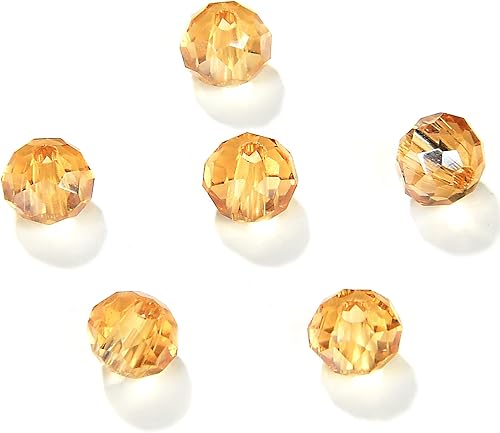 Miniatura 1 de MEIUIJQ Briolette - 1350 cuentas de cristal AB color champán dorado de 013 pulgadas cuentas espaciadoras de cristal en forma de rondelle facetadas