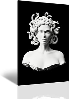 Vintage Medusa Poster Aesthetic Black and White Medusa Wall Art Canvas Poster Wall Art Decor Medusa Wall Poster 12x18inch Framed Ready to Hang