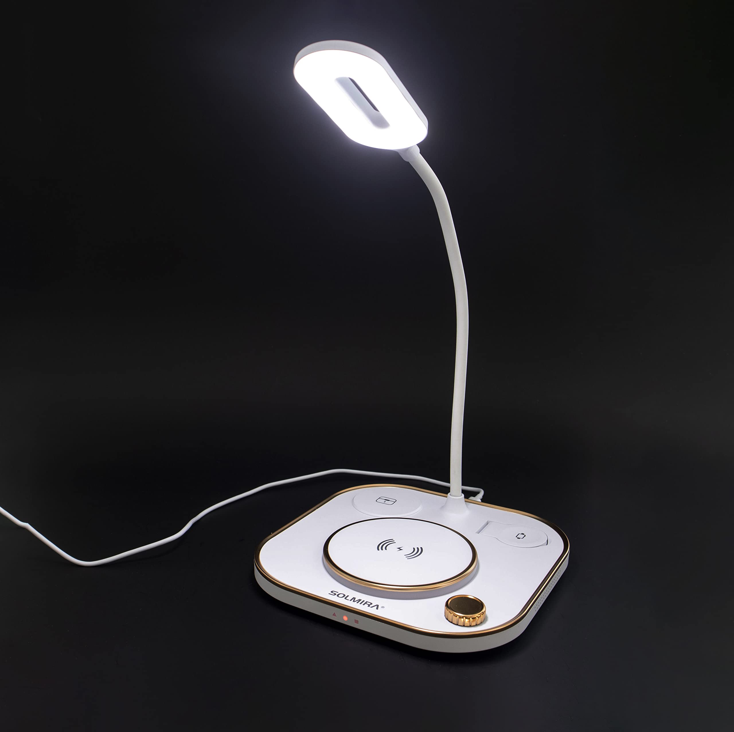 SOLMIRA Czarna Szybka Podstawa ładująca 15W 3 w 1 ze światłem, Smartphone, iPhone, Samsung, Xiaomi, Huawei, Oppo, One Plus, Apple Watch i Airpod