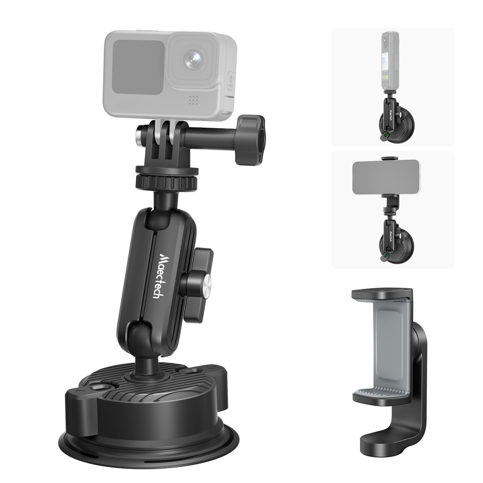 Ventosa Adattiva per Montaggi di Fotocamere in Auto Montaggi per Go Pro in Auto Montaggio per Parabrezza Porta-Telefono Accessori per Insta 360
