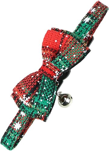 Vista 79 de Collar Joytale con corbatín y campana, lindos patrones de cuadros, 1 o 2 unidades de collares de seguridad para gato, Rojo