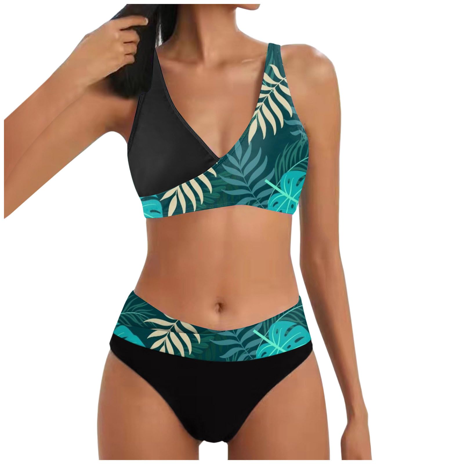 Sunnyuk Conjuntos de Bikinis para Mujer 2024 Sexy Verano Conjunto Traje de Baño Push Up Bohemio Bañadores Reductores Ajustable Dos Piezas Ropa de Baño Bra Playa Bikini Vikinis