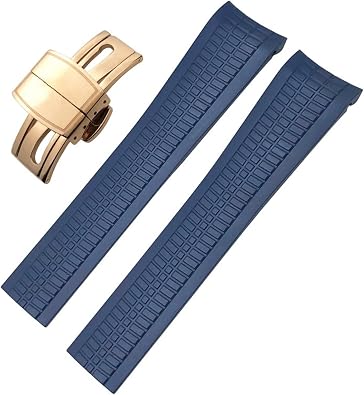 22mm Fluorous Silicone Rubber Watchband for Patek Aquanaut 5168G 5968G Philippe Metal Pins Curved End Soft Watch Strap Bracelets