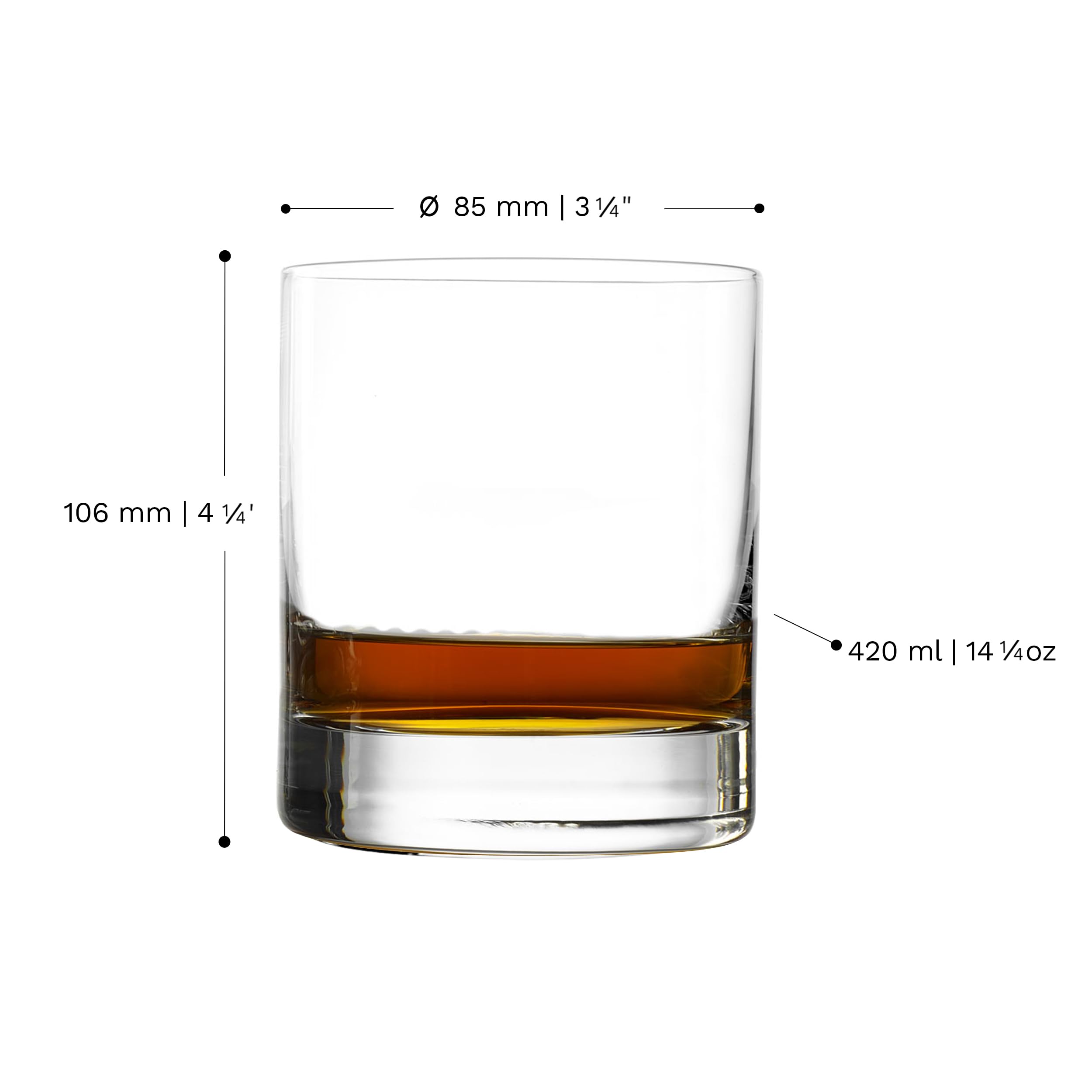 Stölzle Lausitz Whiskygläser D.O.F. New York Bar 6er-Set 420 ml – Hochwertige Tumbler in elegantem Design – Whisky Gläser aus bleifreiem Kristallglas – Spülmaschinen- & stoßfest, Made in Germany