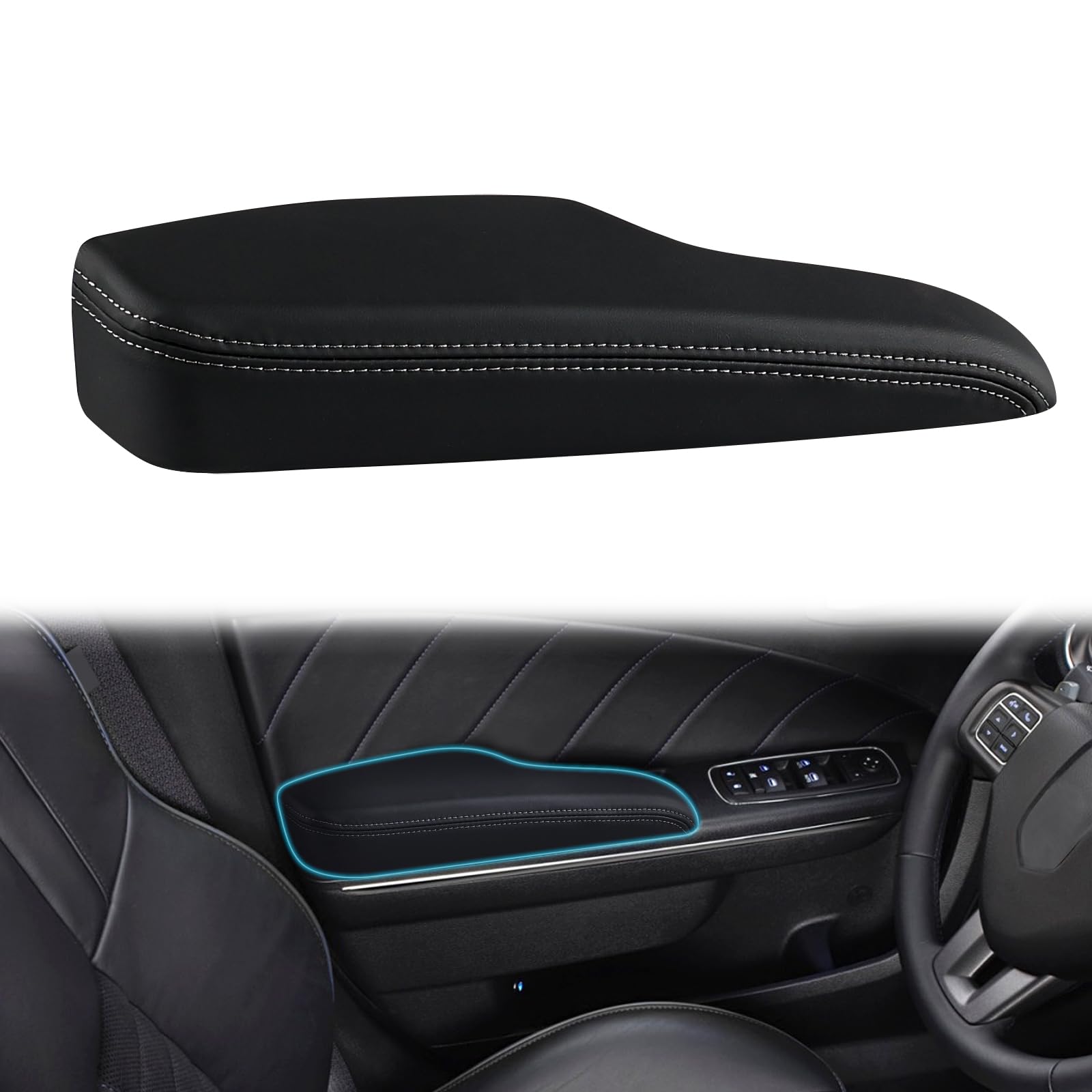 JDMON Front Left Driver Side Interior Door Armrest Replacement for Dodge Charger Chrysler 300 2011-2023 Inner Door Handle Replacement for 1WK37DX9AB