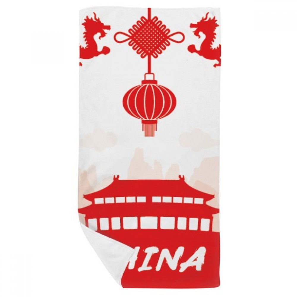 Débarbouillette douce et absorbante silhouette chine rouge 35x70