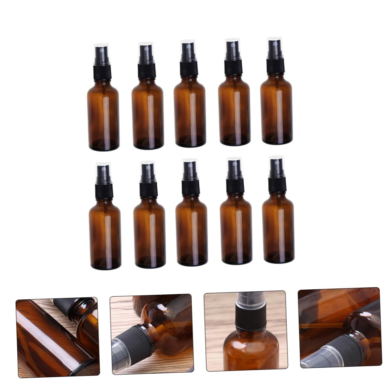 Braune Glas Sprühflaschen 50ml Wiederbefüllbar für Weihachten Party