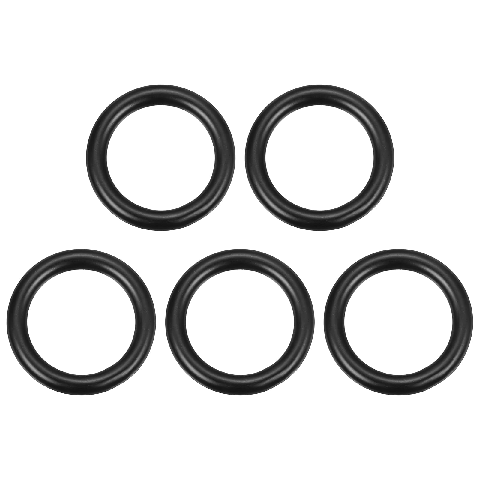 PATIKIL Metal O Ring, (42mm x 30mm x 6mm, Black) (5 Pcs), Solid Seamless Welded 304 Stainless Steel Multi-Purpose Round Rings, Suit for - Crafts/Dog Leashes/Plant Hangers