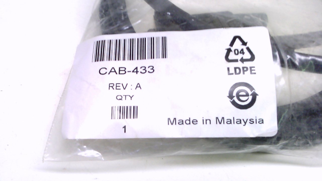 Datalogic CAB-433 RS232 9-PIN FEMALE STRAIGHT 6' POT PS 8300/8500