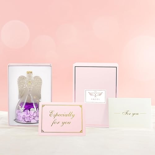 Miniatura 5 de Figuras de ángel de rosas para mujeres regalos de ángel de cristal real preservado para su abuela mamá figuras de ángeles regalos únicos de San