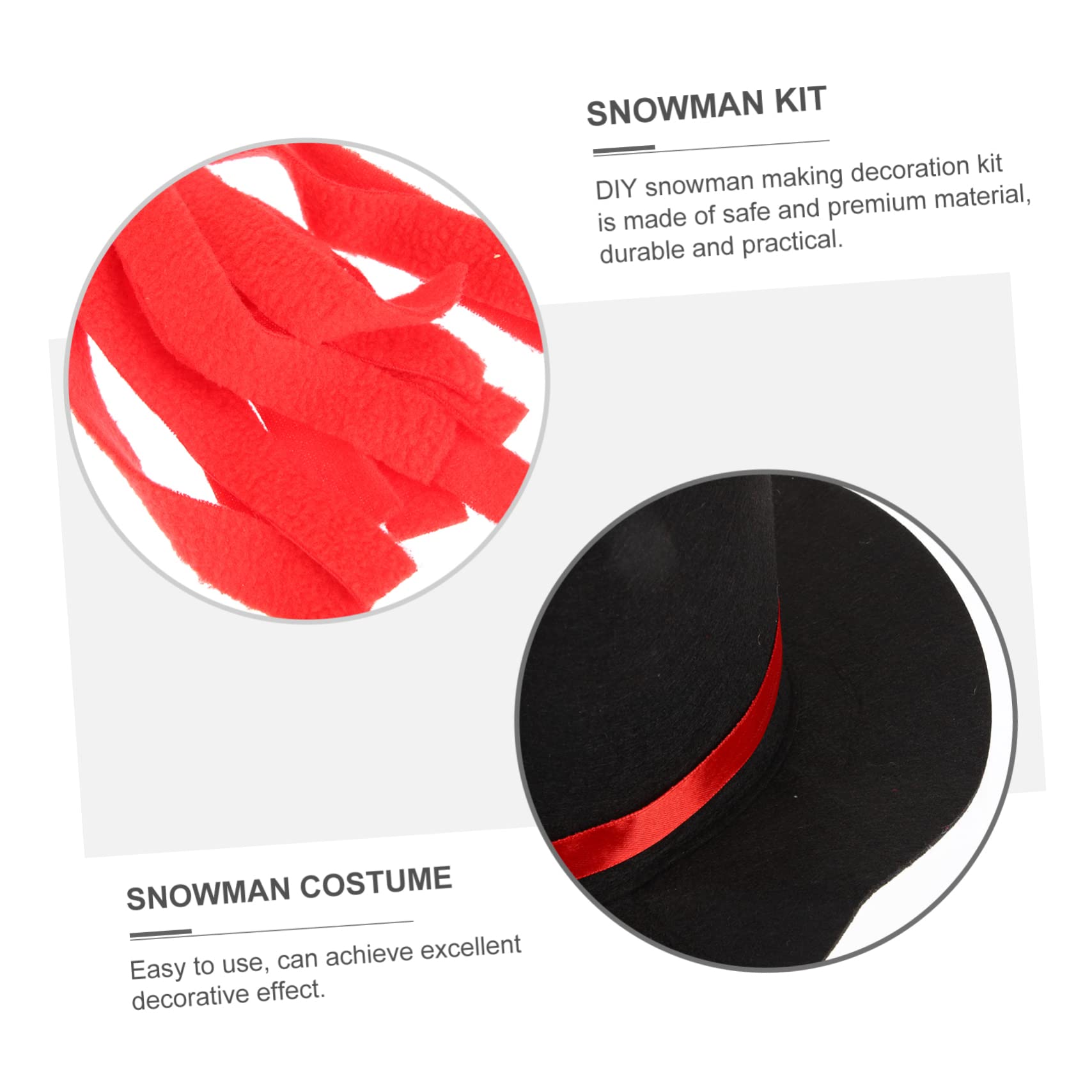 TOPBATHY 4 Sätze Schneemann verkleiden sich Schneemannmütze mit Schal Schneemann- weihnachtsparty accessoires Weihnachtsfest Zubehör DIY-Schneemann-Bastelset für den Außenbereich Acryl
