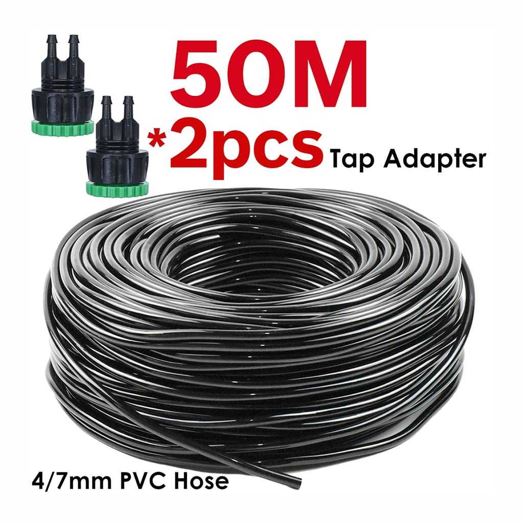 Tubo de microirrigación, Tubo de riego por microgoteo, tubería de PVC de 4mm x 7mm, 5-100m de Longitud(Spl11 065 50m)