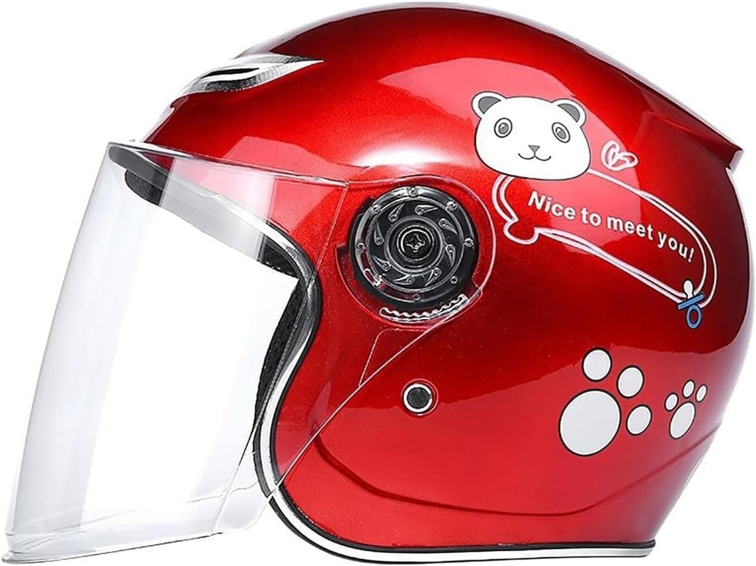 DOT Approved Kids Cute Motorcycle Helmet for 4-8 Years Old Children Retro 3/4 Open Face Child Half Boys Girls Youth Scooter Moped Lightweight Street Bike ATV