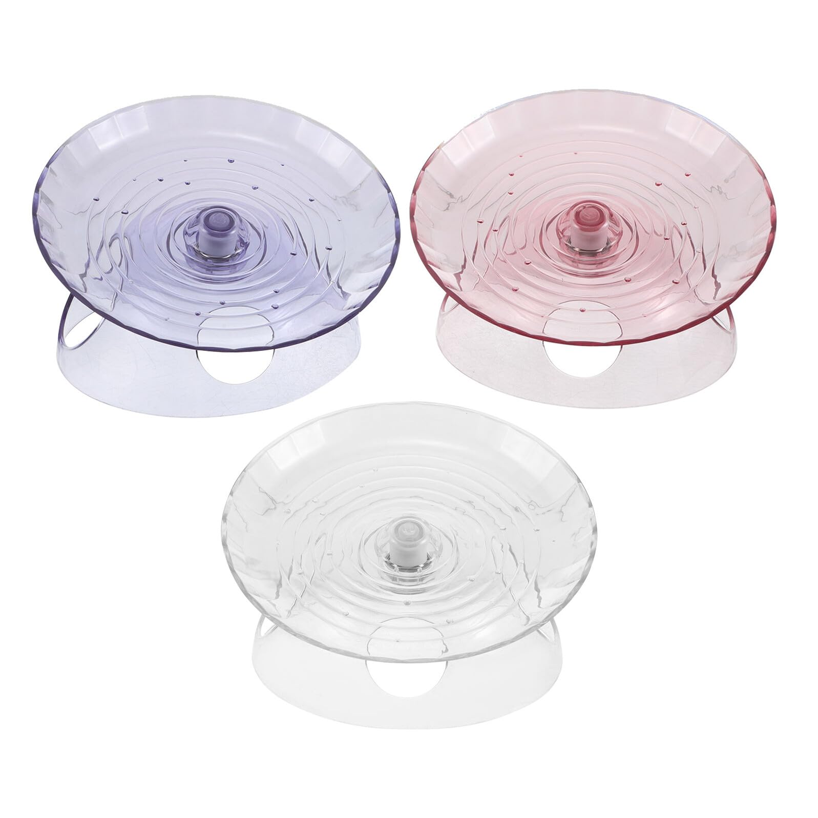 Roue d'exercice pour hamsters soucoupe plate transparente bleu rose lot de 3