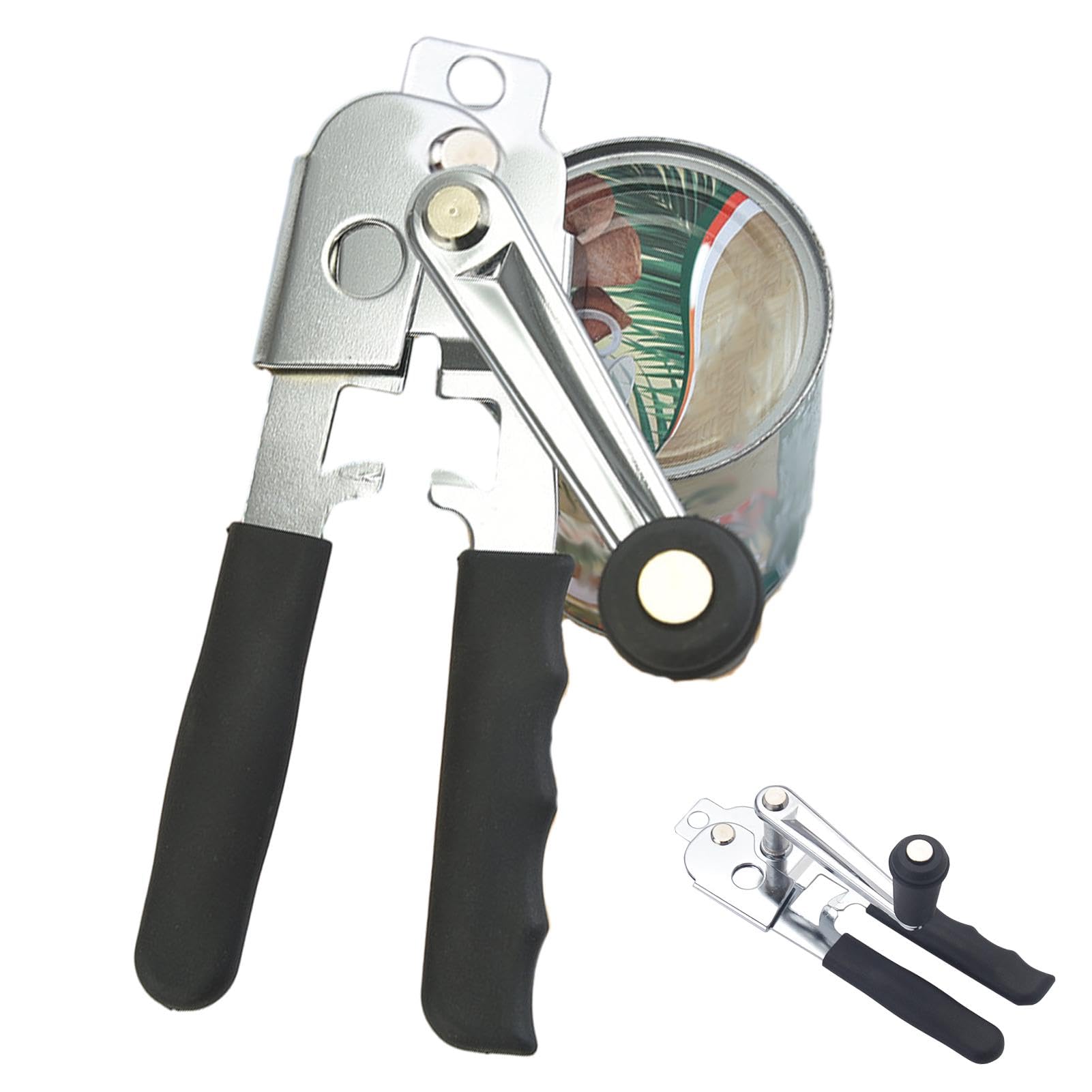 Manual Can Opener, Heavy Duty Can Opener Manual with Smooth Edges, Comfortable Grip & Sharp Cutting Blades, Stainless Steel Tin Openers Tin Cutter for Arthritic Hands-Kitchen Tool