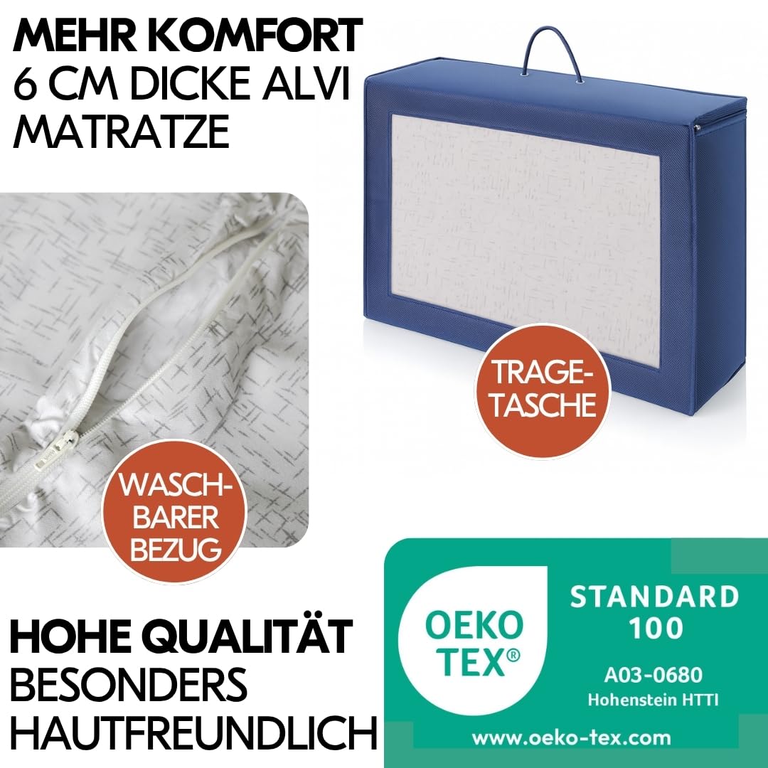 Hauck Baby Reisebett Set Dream N Play mit Alvi Komfort Matratze und Moskitonetz - faltbares Kinder Babyreisebett - Beige