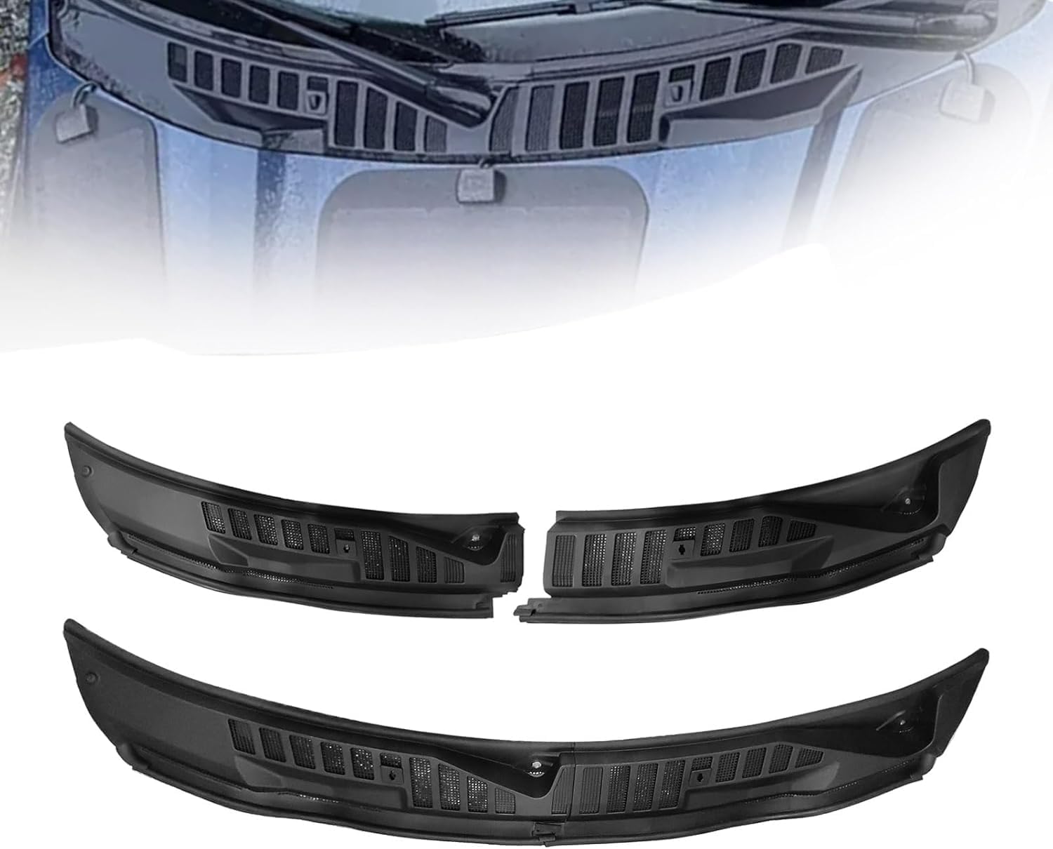 F250 Windshield Wiper Cowl Cover Panel Fits 2017 2018 2019 2020 2021 2022 Fo-rd F250 F350 F450 F550 Super Duty HC3Z-25022A68-AB Left & Right Front Grille Insert Panel