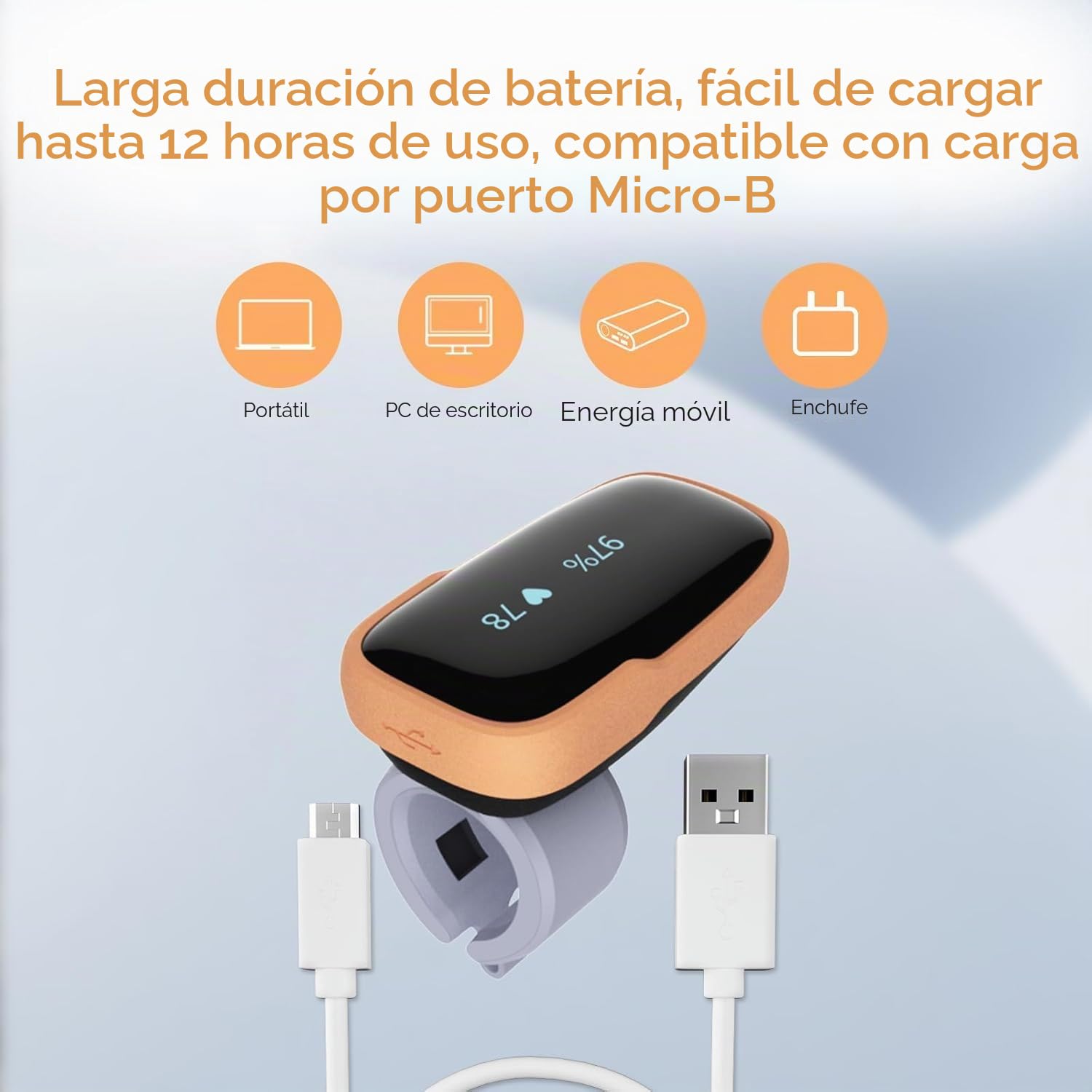 Viatom WearO2 Oxímetro de Pulso en Anillo Recargable, Medidor SpO2 con APP Bluetooth, Alerta por Vibración y Monitor de Sueño, Compatible iOS/Android, 16h Batería, Perfecto Familiar