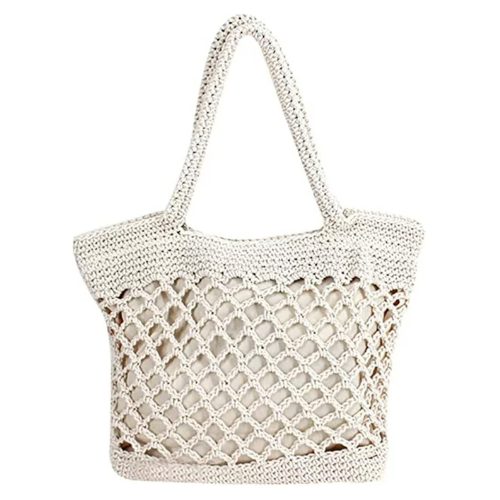 BOTCAM Bolsos De Dos uiert Mujer Verano Ocio Ahuecado Tejido Cinturón Con Bolsa De Playa En Bolsa De Transporte Bolsas Mujeres Barato Negro, Blanco, Talla única