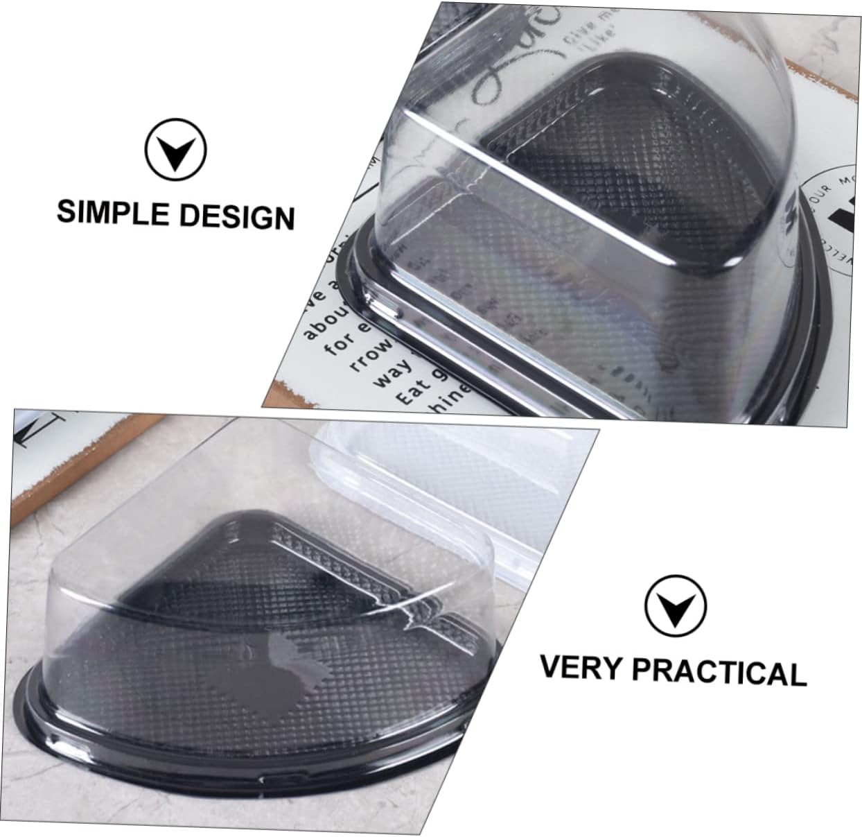 OUNONA 50pcs Cake Slice Containers Mousse Cake Boxes Fan Shape Cake Packaging Easy to Use Baking Cake Container
