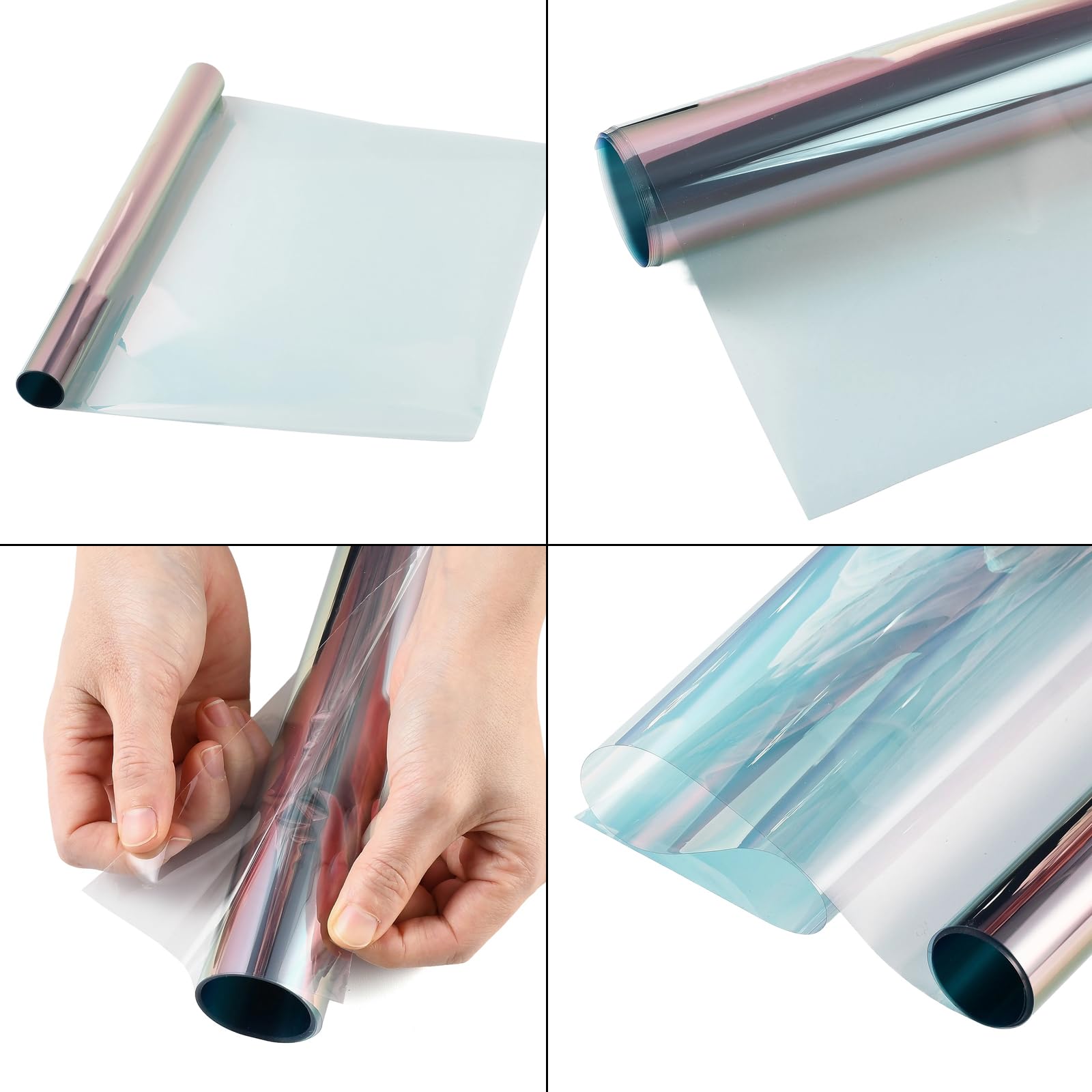 81% VLT Scheiben Tönung Folie Auto – 100 x 300 cm – Chamäleon-Sonnenschutzfolie für die Windschutzscheibe – Tönungsfolie Fenster – Farbwechsel zu Rot