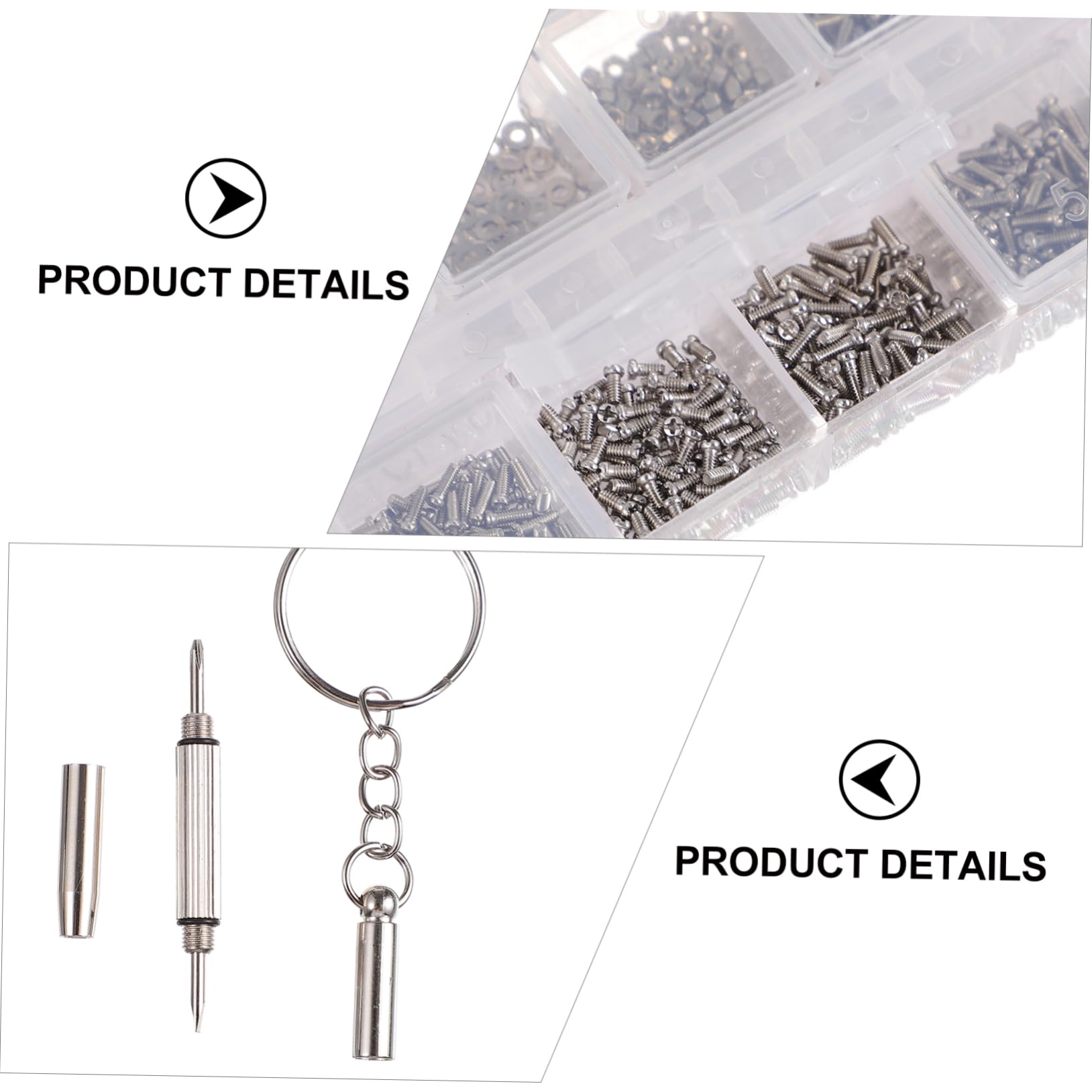 CALLARON 3 Sätze Brillenschrauben -kit Reparatur Gläser Rostfreier Stahl Silber 1100 Stück * 3