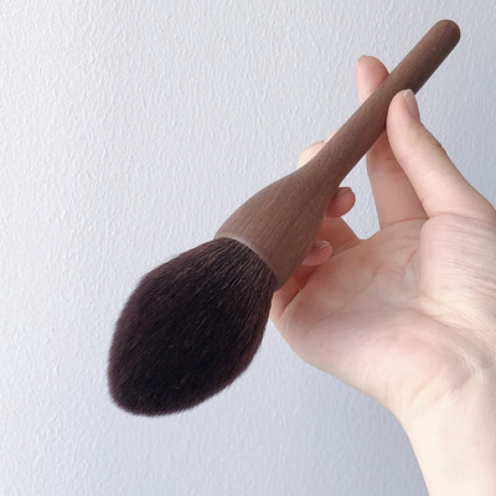 Makeup Pinsel Schminkpinsel Kosmetikpinsel Make Up Pinsel Walnusswolle Echthaar Super Loose Puderpinsel Lose Puderpinsel Set Make-Up Pinsel Make-Up Pinsel Super Soft,Schwarzes Haar,Wolle