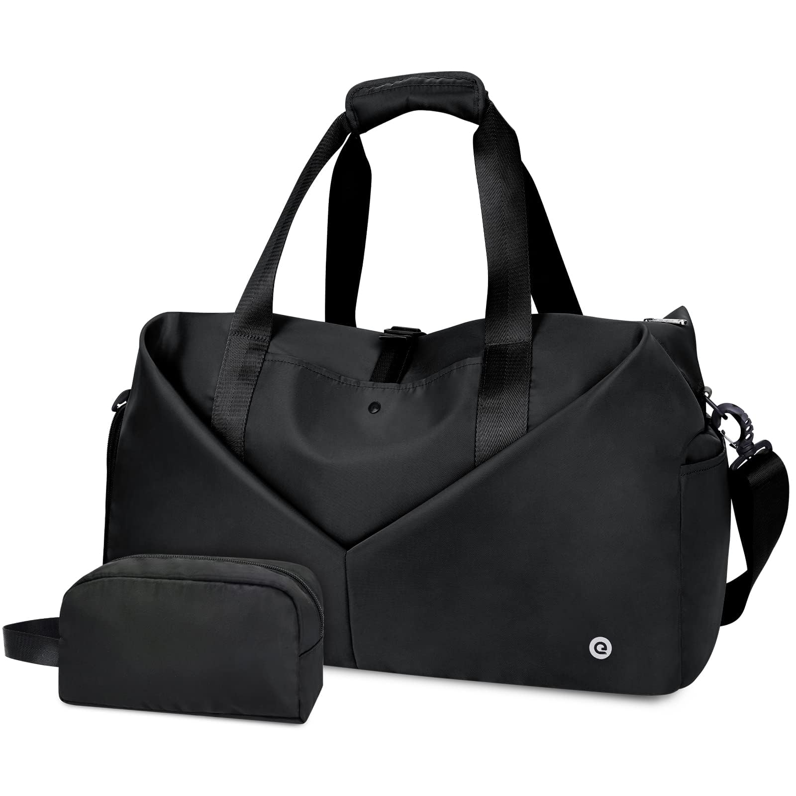 Ceneda Sporttasche mit Nassfach und Schuhfach, 50,8 cm, tragbar, Wochenendtasche, Reisetasche, Yogatasche für Damen, Schwarz , 30 L, Große Sporttasche mit Kulturbeutel