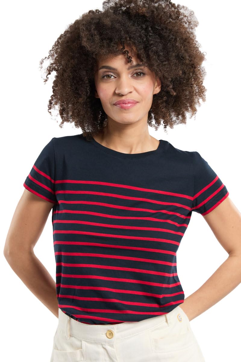 Armor Lux Women's Marinière etel Héritage Femme T-Shirt Not Applicable, Multicolour (Ii9 Rich Navy/Braise Ii9), 16 (Manufacturer Size: 4)