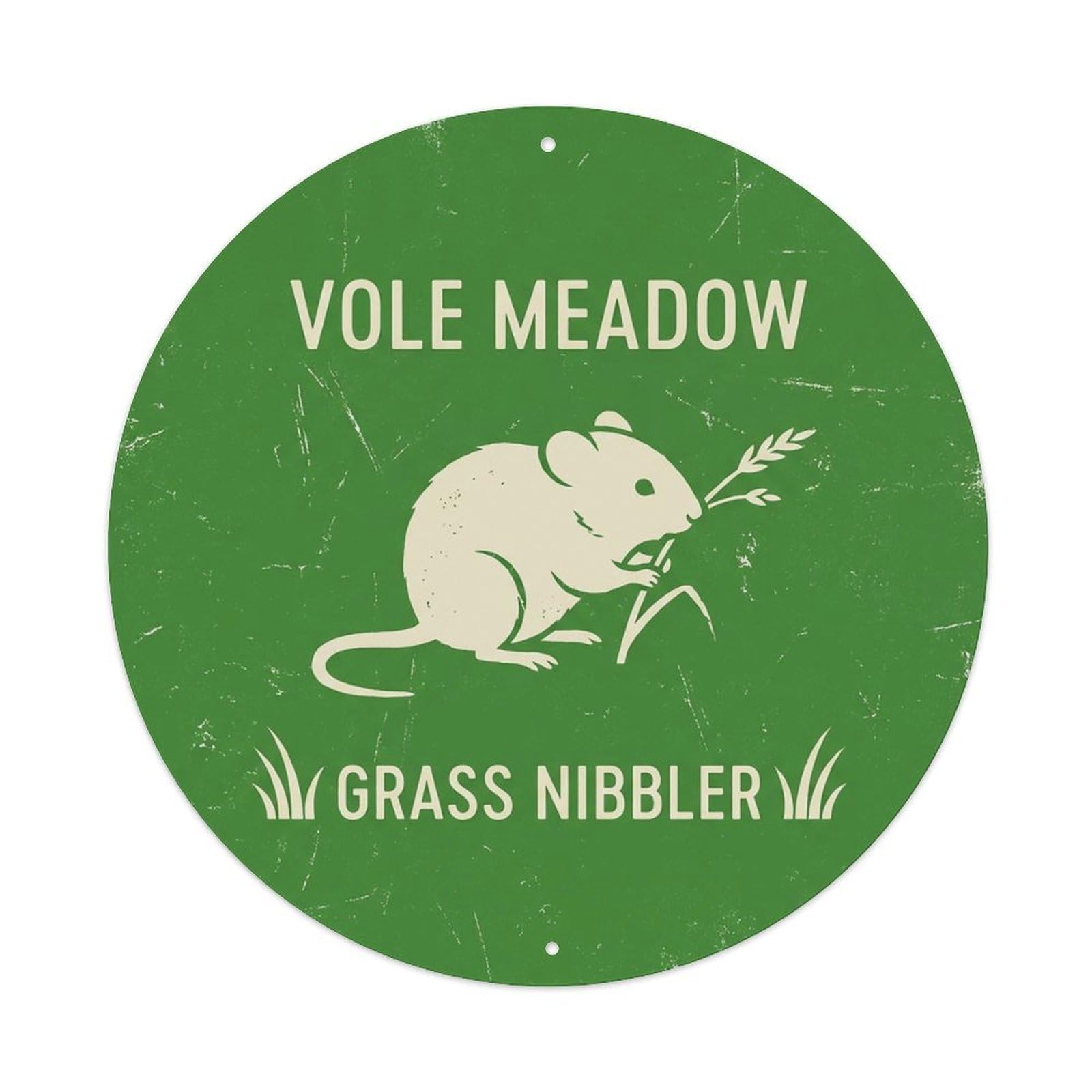 Cxhjca 8X8inch(20X20cm) Vole Meadow Grass Nibbler Metal Tin Sign