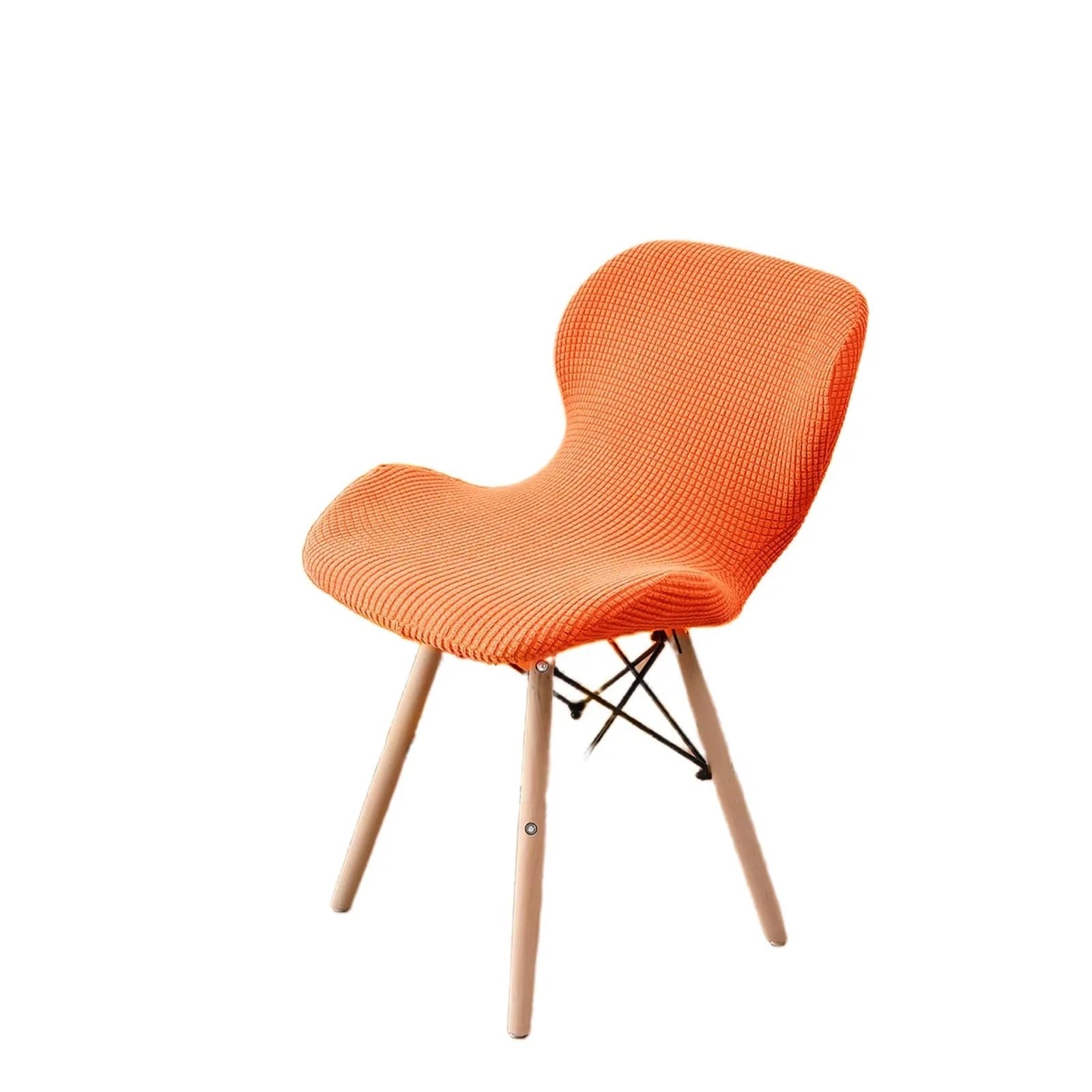 NFEKLFI Chair Cover Jacquard Adjustable Shell Chair Cover Dining Room Round Back Streach Home Elastic Luxury Hotel Banquet Stool for home(Orange)