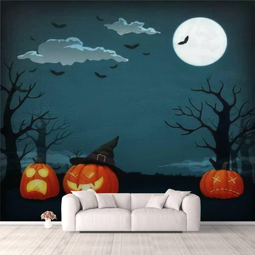 Papier peint photo mural 3D Halloween amovible pour salon