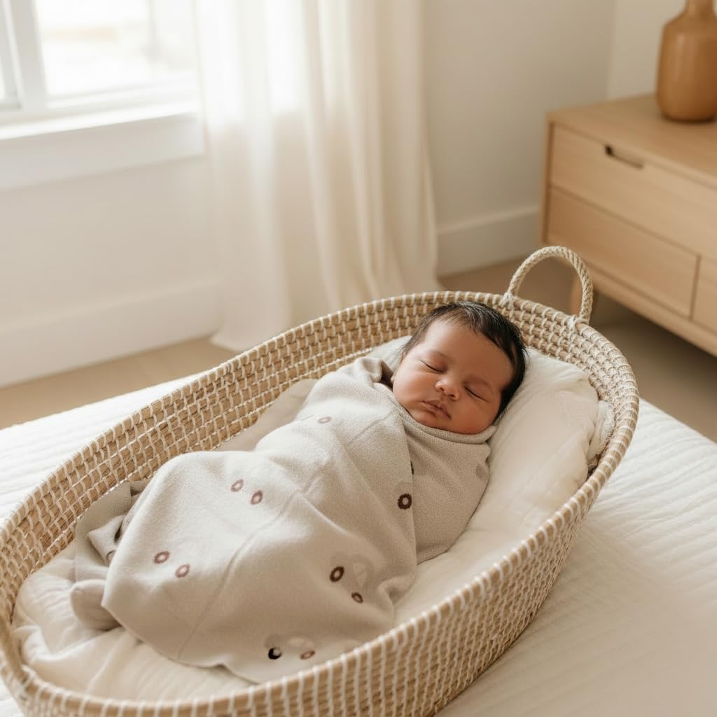 Bleu La La Baby Receiving Blanket for Boys 100% Cotton Buttery Soft Cozy Receiving Swaddle Stroller Blanket for Shower Gift Registry for Newborns, Infants, Toddlers (Cars - Oat)