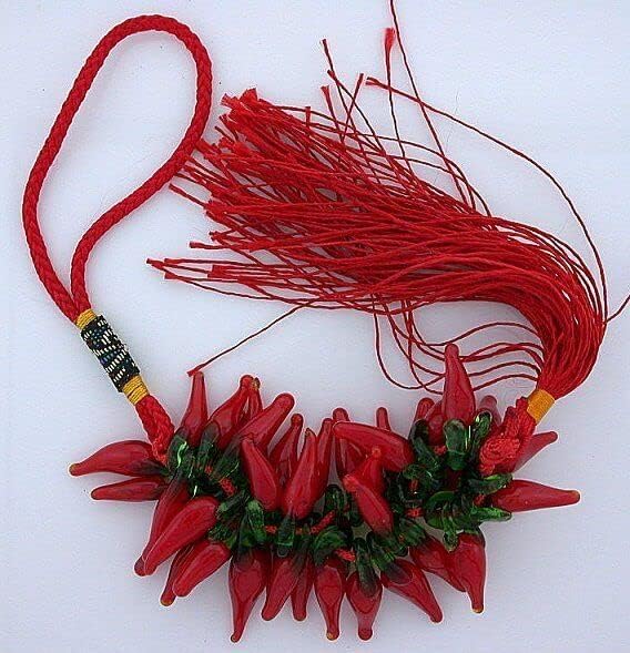 36 4/5 Inch Red Hot Chili Peppers Beads Handmade Glass Lampwork GBS2