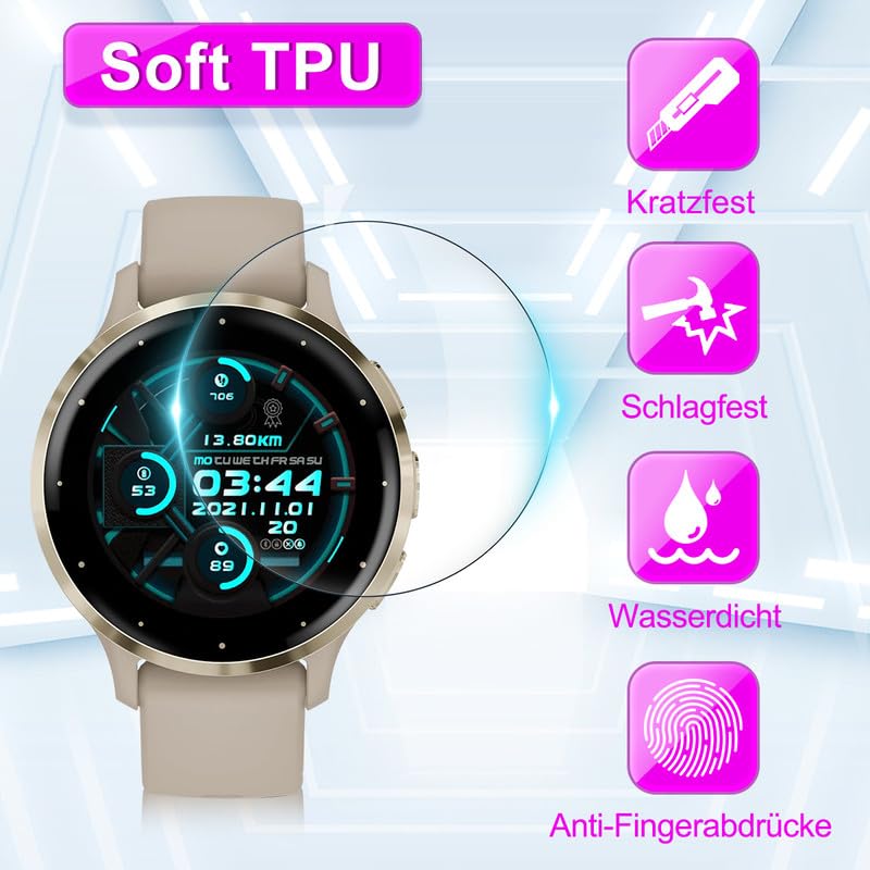 SkyKeep Displayschutzfolie 4er Set - TPU Folie Für Garmin Venu 3s