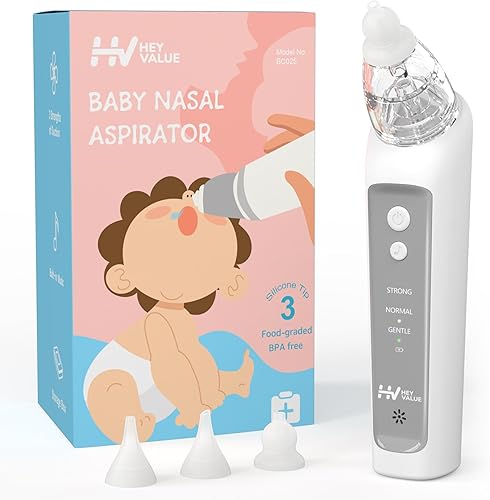 Aspirador nasal para bebé, ventosa nasal para bebé, limpiador de nariz para bebé, aspirador nasal eléctrico para niños pequeños, recargable con