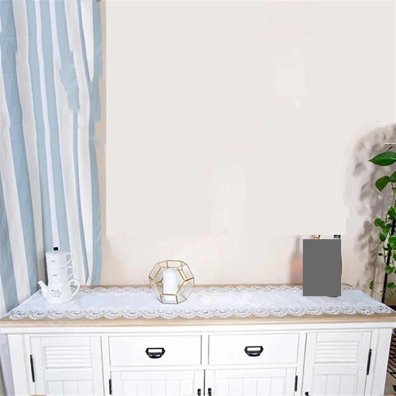 Runner da tavola in pizzo, Runner da tavolo in poliestere con pizzo ricamato in stile europeo(Color 3,About 40x150cm)