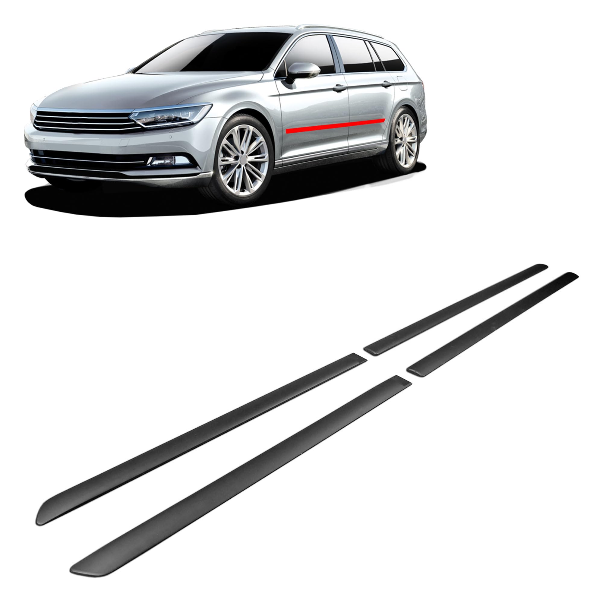 CHROMEMASTER | Schutzleisten für Autotüren Kompatibel mit VW Passat B8 Kombi 2015-2023 | Dekorative Seitenleisten schützen Lack und Fahrzeugtüren vor Kratzer und Beschädigung