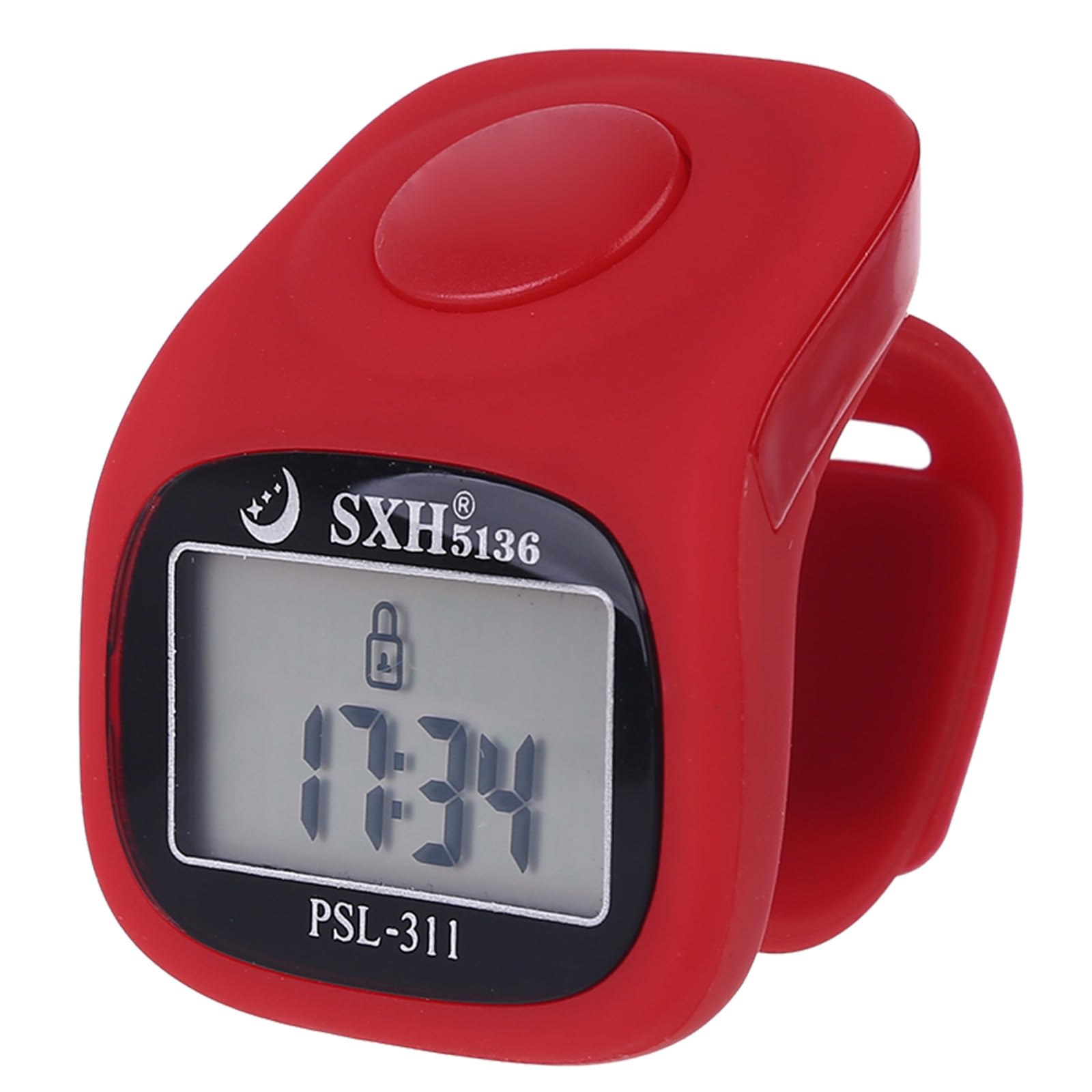 Bilinli Red 6 Digital Lcd Hand Tally Counter 8 Channels Led Light Time New Function Electronic Prayer Silicon Ring Counter