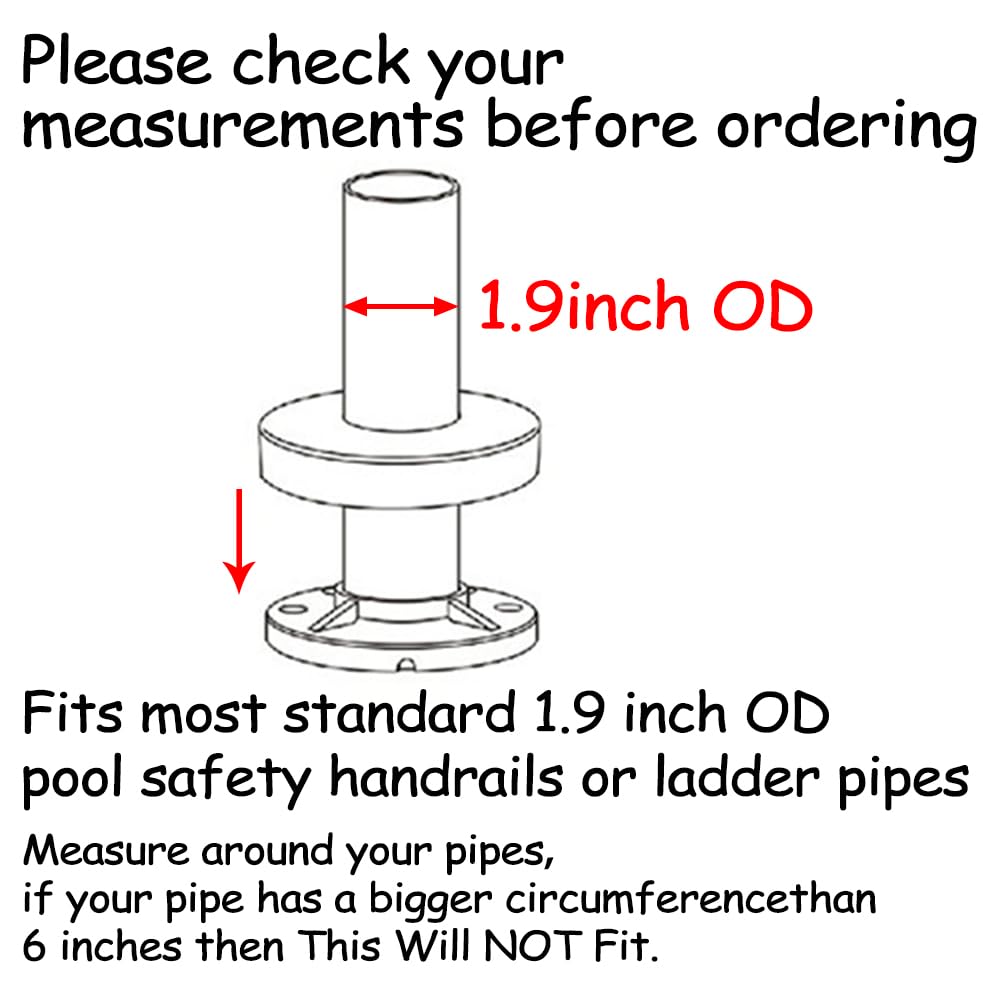 Couvercle De Rosace Échelle Piscine Inox 304 - Lot De 4 Pour Rail 4,8 Cm - Protection Escaliers Piscine Creusée
