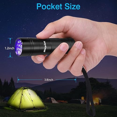 Miniatura 7 de Morpilot Linternas de luz negra Linterna de luz negra Mini 395nm linterna UV, luz detector de orina de mascotas para perrogato, manchas secas,
