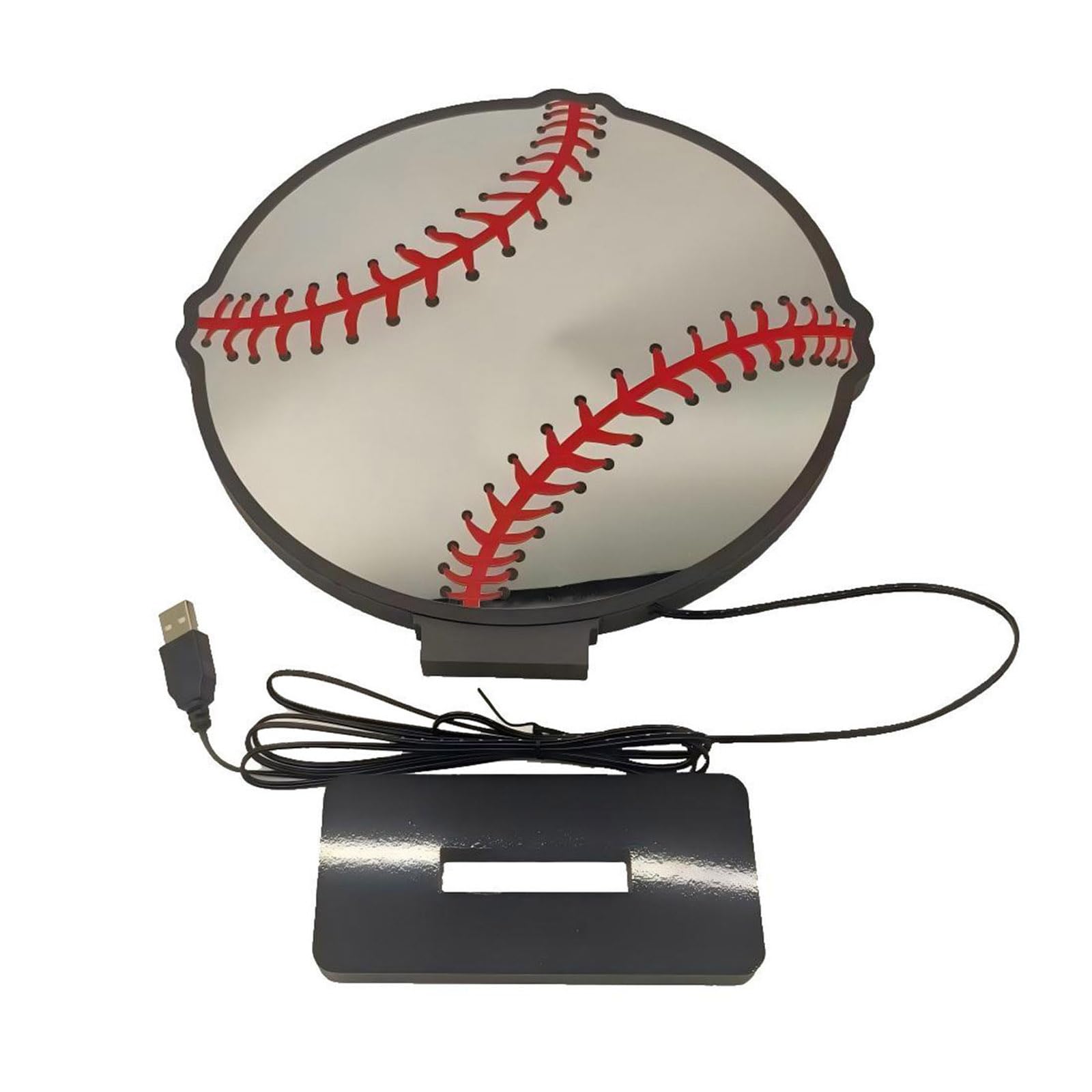 Kaeltsyn Infinitely Mirroring LED Light Signs Baseball Shape Desk Lamp for Festive Atmospheres Lamp Decoration Easy to Use Tunnel Light