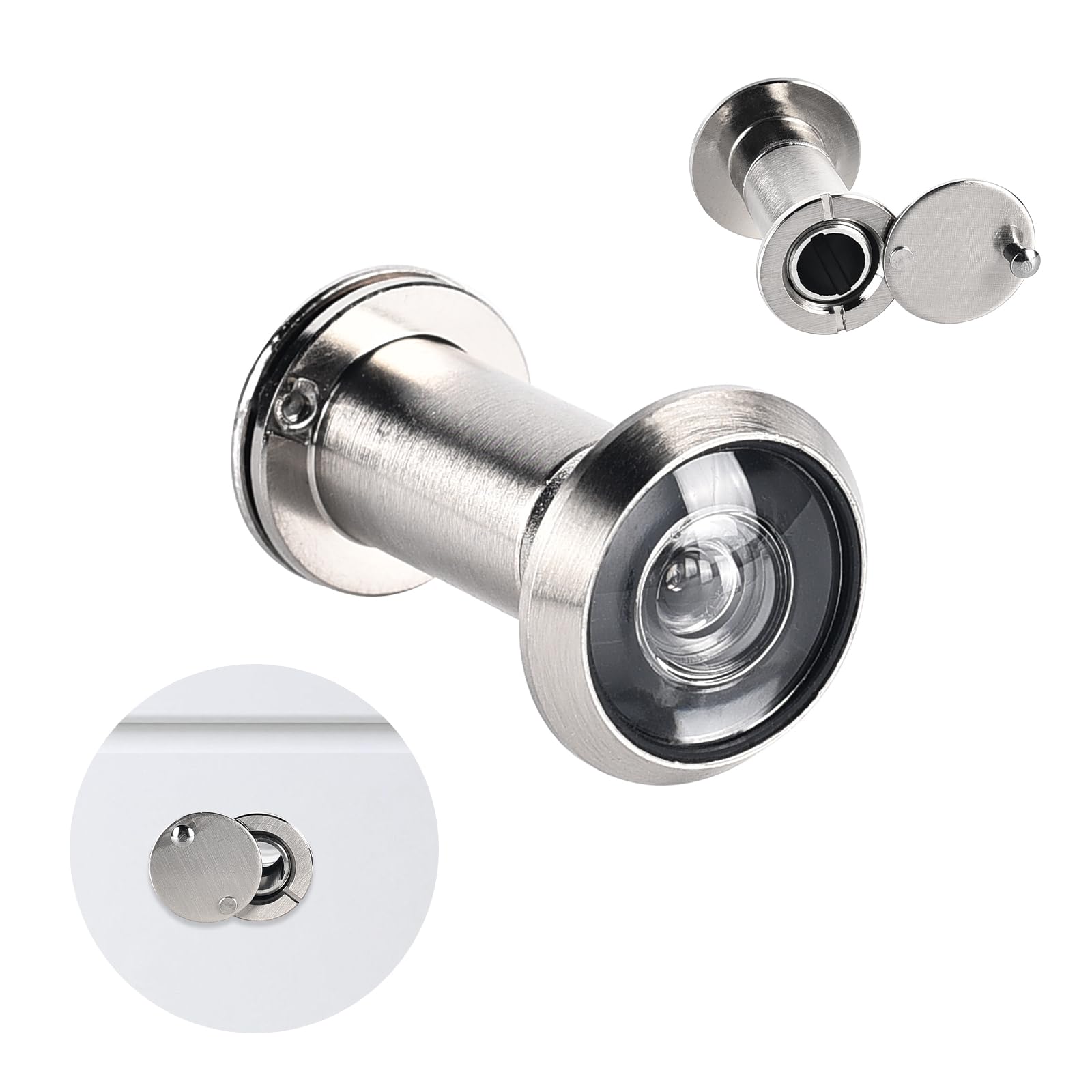 Door Viewer, Solid Brass 220 Degree Peephole, Wide Angle Door Spy Hole