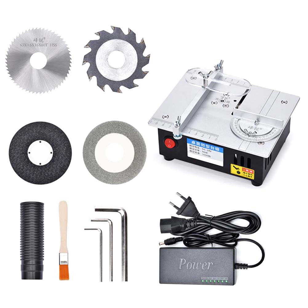 Mini piła stołowa do obróbki drewna, elektryczna piła stołowa, model DIY, narzędzie tnące, 96 W, elektryczna piła stołowa, wtyczka UE