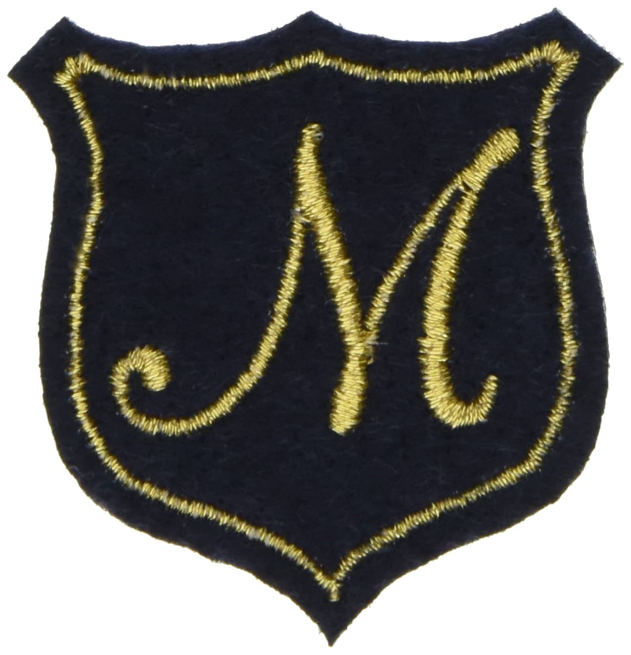 シンプル エンブレムイニシャルワッペンx濃紺 受験 入園入学グッズ