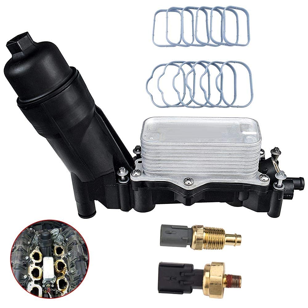 Buy Engine Oil Cooler Filter Housing Adapter Compatible with 3.6L 2014