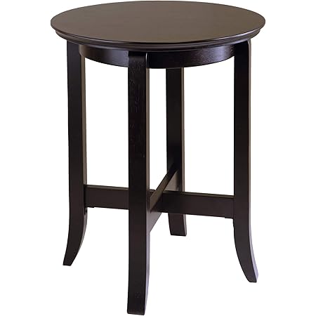 Mesa Auxiliar Winsome Jared - Madera Espresso Y Metal - 45.72 Cm Alto - Estilo Contemporáneo